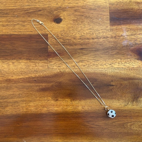 14K gold soccer ball charm necklace - Picture 2 of 9
